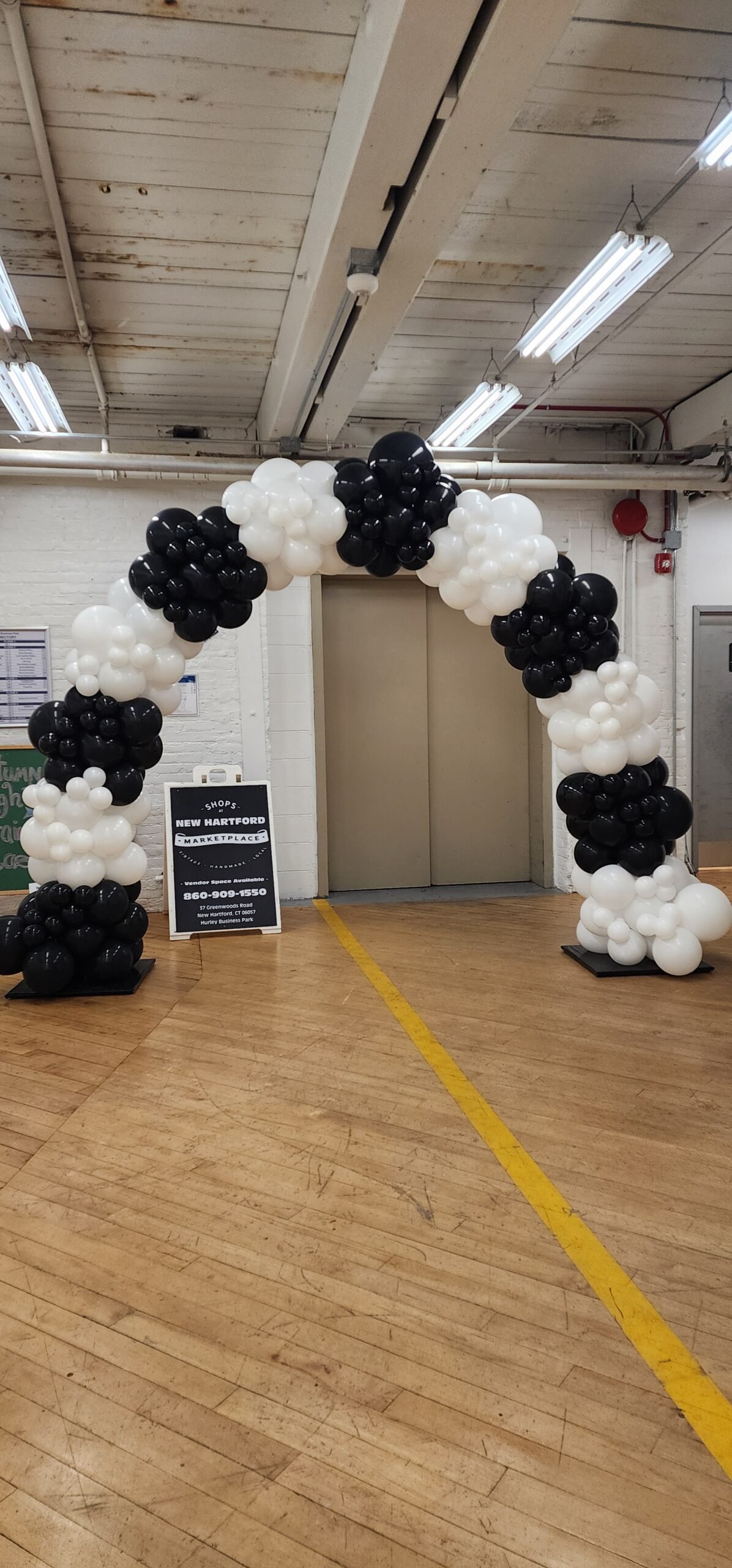 black and white organic arch
